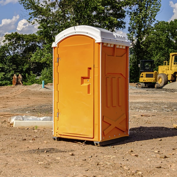 how often are the portable restrooms cleaned and serviced during a rental period in Danforth IL